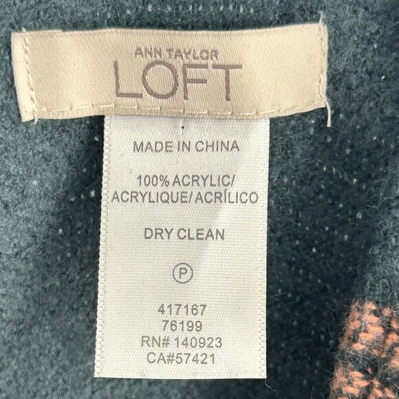 Ann Taylor LOFT Plaid Shawl Wrap Womens One Size P Open Sweater Green Plaid - Picture 6 of 8